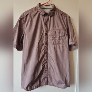 Columbia Brown Casual Button Down Shirt Short Sleeve